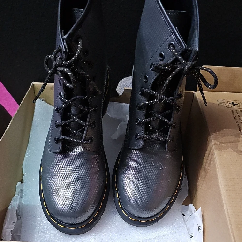 Dr. Martens Charcoal Leather Boots - Picture 4 of 6